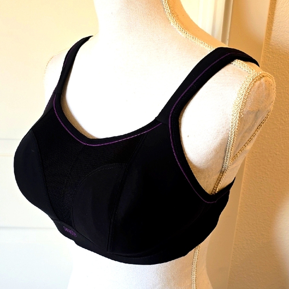 Panache Black Sports Bra with Moisture-Wicking Fabric - Picture 3 of 6